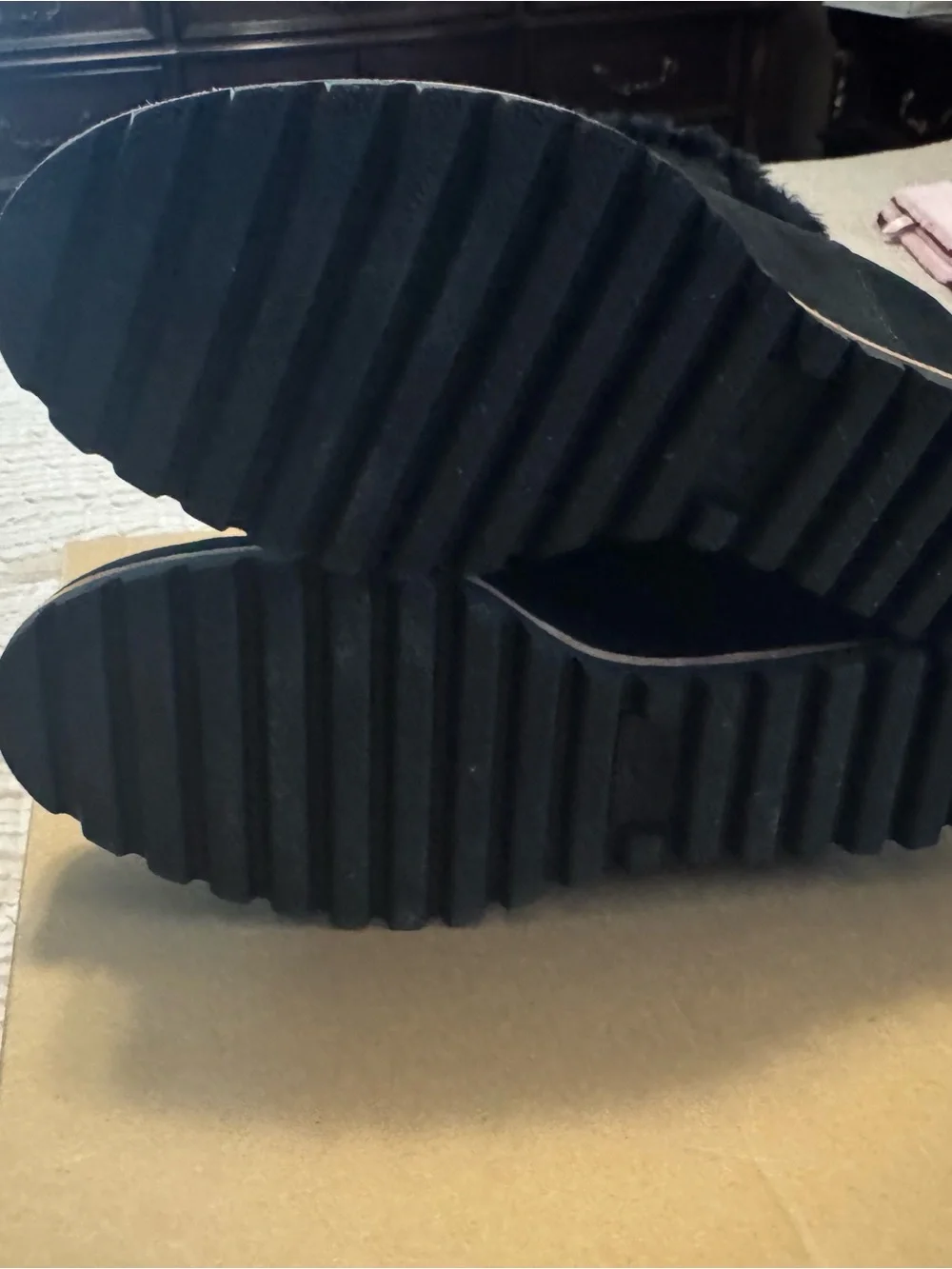 UGG Seyline Black Suede Short Wedge